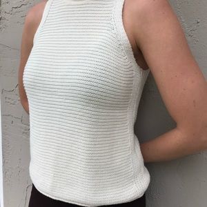 Woven off-white Madewell sleeveless sweater
